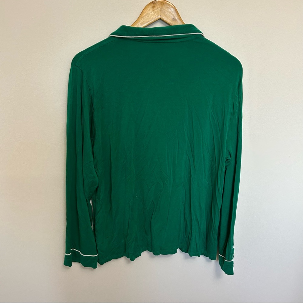 J. Crew Green White Longsleeve Top & Pant PJ Set Size XL - Picture 6 of 9